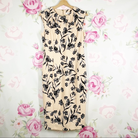 NEW Calvin Klein Floral Sheath Sleeveless Dress 8 - Picture 1 of 13